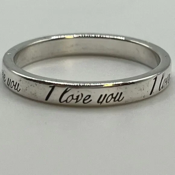 Tiffany Retired Notes "I Love You" Ring - Sterling Silver - Size 8.0 - Picture 6 of 11